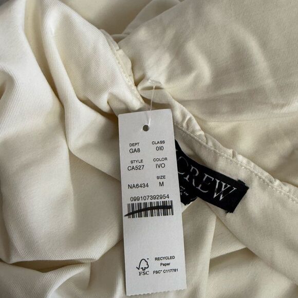 J. Crew Ruched V-neck top in stretch cotton blend NWT Size M - Picture 4 of 7